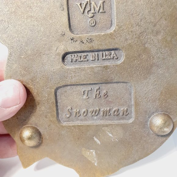 Virginia Metalcrafters Merry Christmas The SNOWMAN Brass Trivet - 4th in Series - Picture 5 of 8